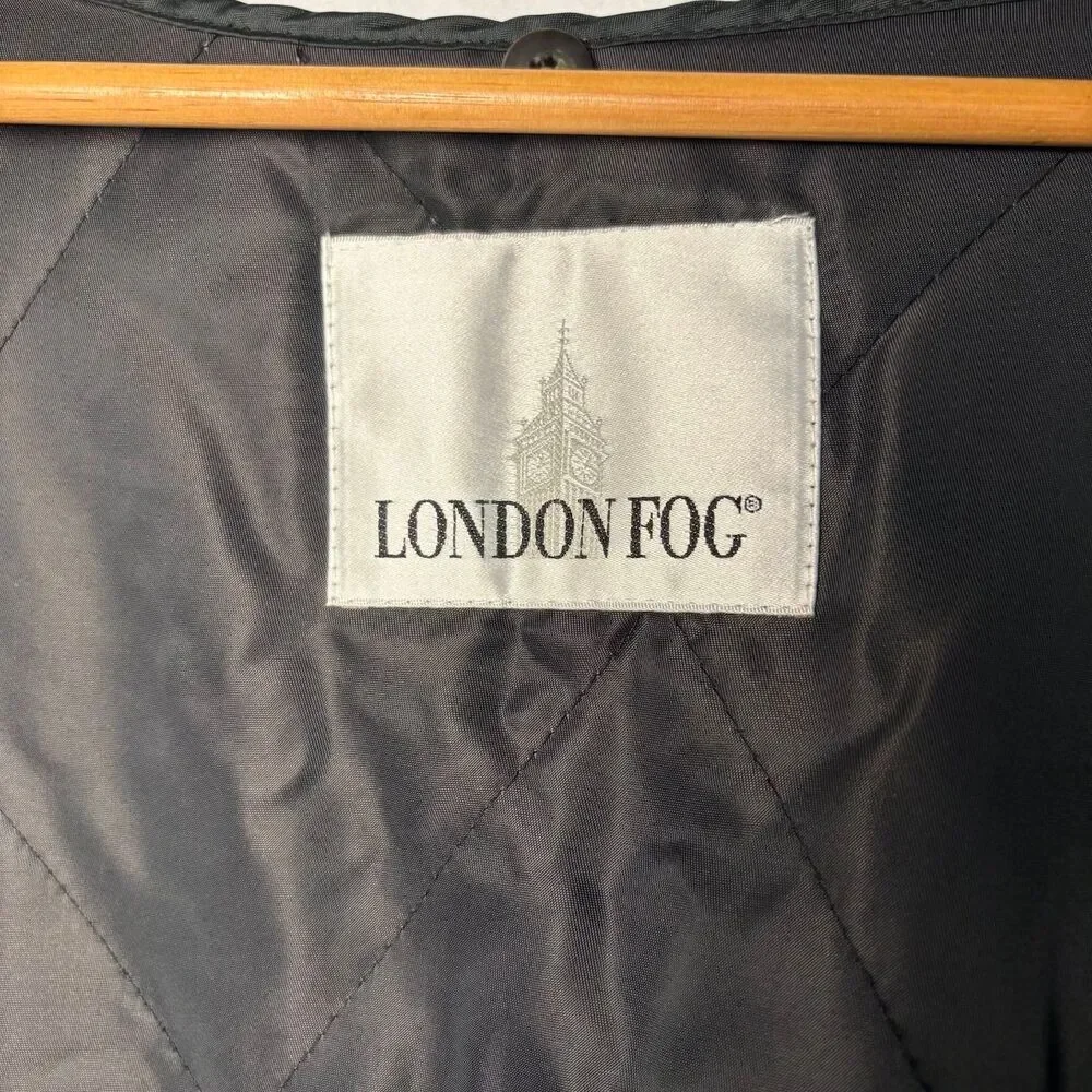 90s Vintage London Fog Classic Khaki Field Coat, Removable Liner Men's sz L Tall